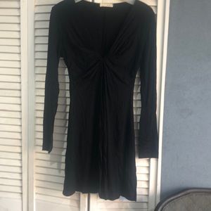 Black stretchy long sleeve dress